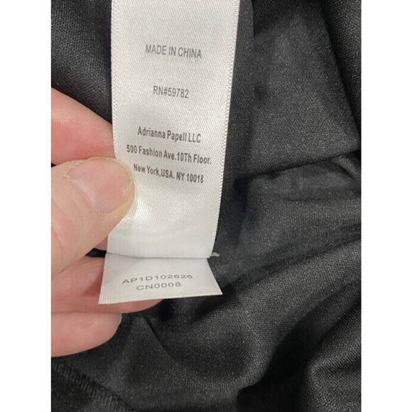 Adrianna Papell 3/4 Sheer Sleeve Beaded Embroidered Black Flower Dress Sz 6 - Picture 13 of 15